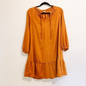 Mustard long sleeve dress